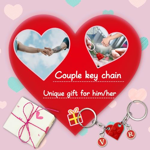 Smilelife Personalized Brick Matching Heart Keychains - Gifts for Mom, Dad, Couple, Boyfriend, Girlfriend, Lovers (Red) - Image 4