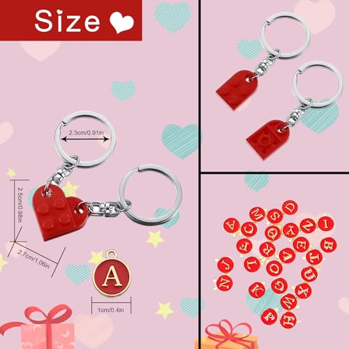 Smilelife Personalized Brick Matching Heart Keychains - Gifts for Mom, Dad, Couple, Boyfriend, Girlfriend, Lovers (Red) - Image 5