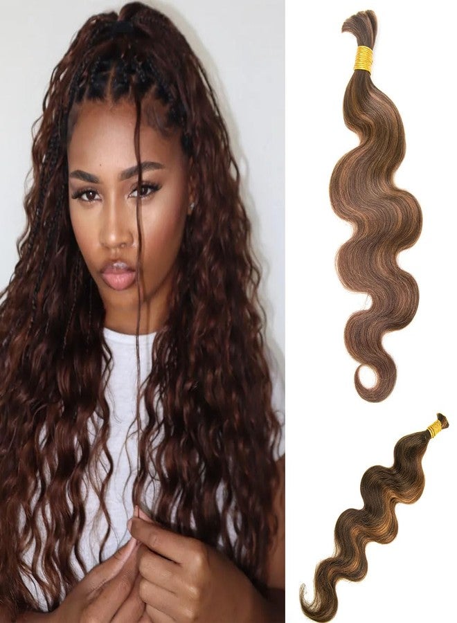 Y WIGS YWIGS Body Wave Bulk Human Hair for Braiding Human Braiding Hair for Boho Braids 50G No Weft Virgin Human Hair #4/30 18inch - Image 1