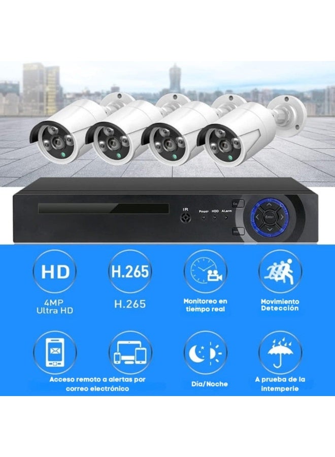 Jortan 6115AHD-P8 4MP Security Surveillance Monitoring Kit, Night Vision, Face and Person Detection, H.265+, Local Storage, Remote Monitoring, Wi-Fi and Ethernet, Lightning Resistant - Image 5