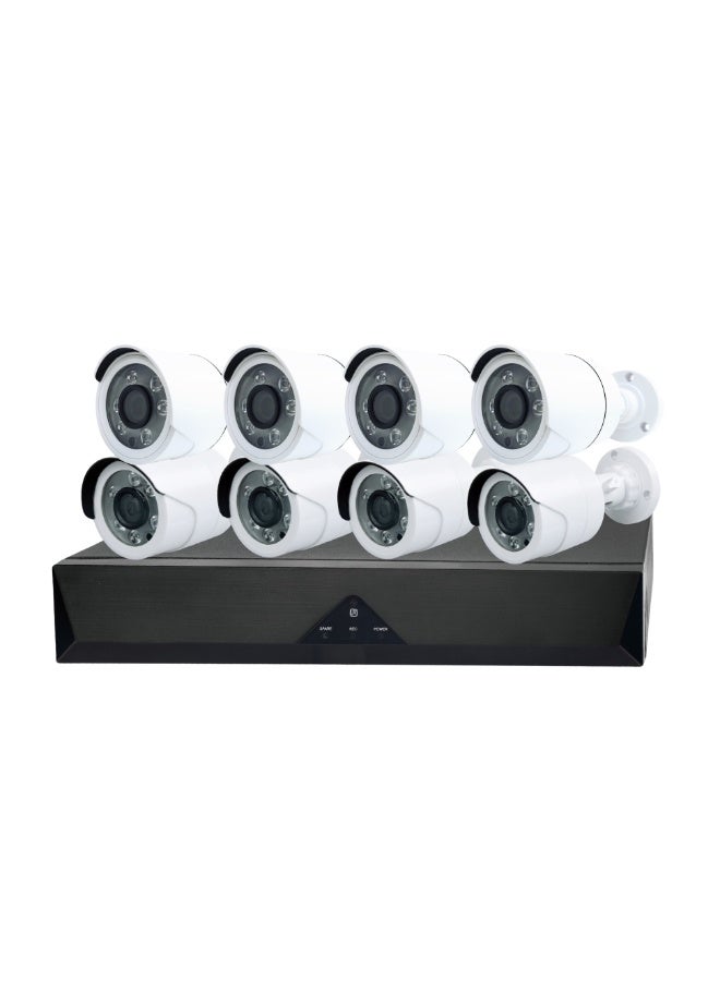Jortan 6115AHD-P8 4MP Security Surveillance Monitoring Kit, Night Vision, Face and Person Detection, H.265+, Local Storage, Remote Monitoring, Wi-Fi and Ethernet, Lightning Resistant - Image 1