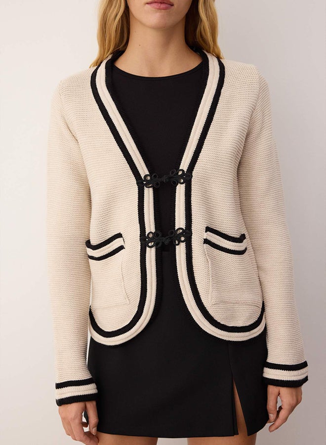 trendyol Stone Embroidery Button Detailed Knitwear Cardigan - Image 3