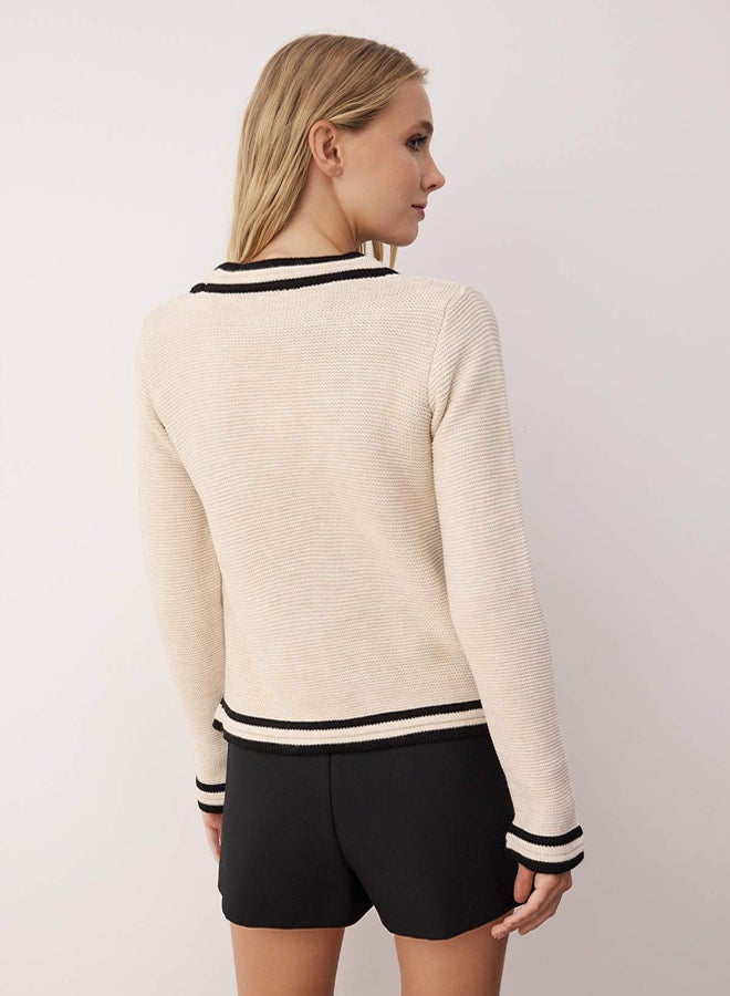 trendyol Stone Embroidery Button Detailed Knitwear Cardigan - Image 4