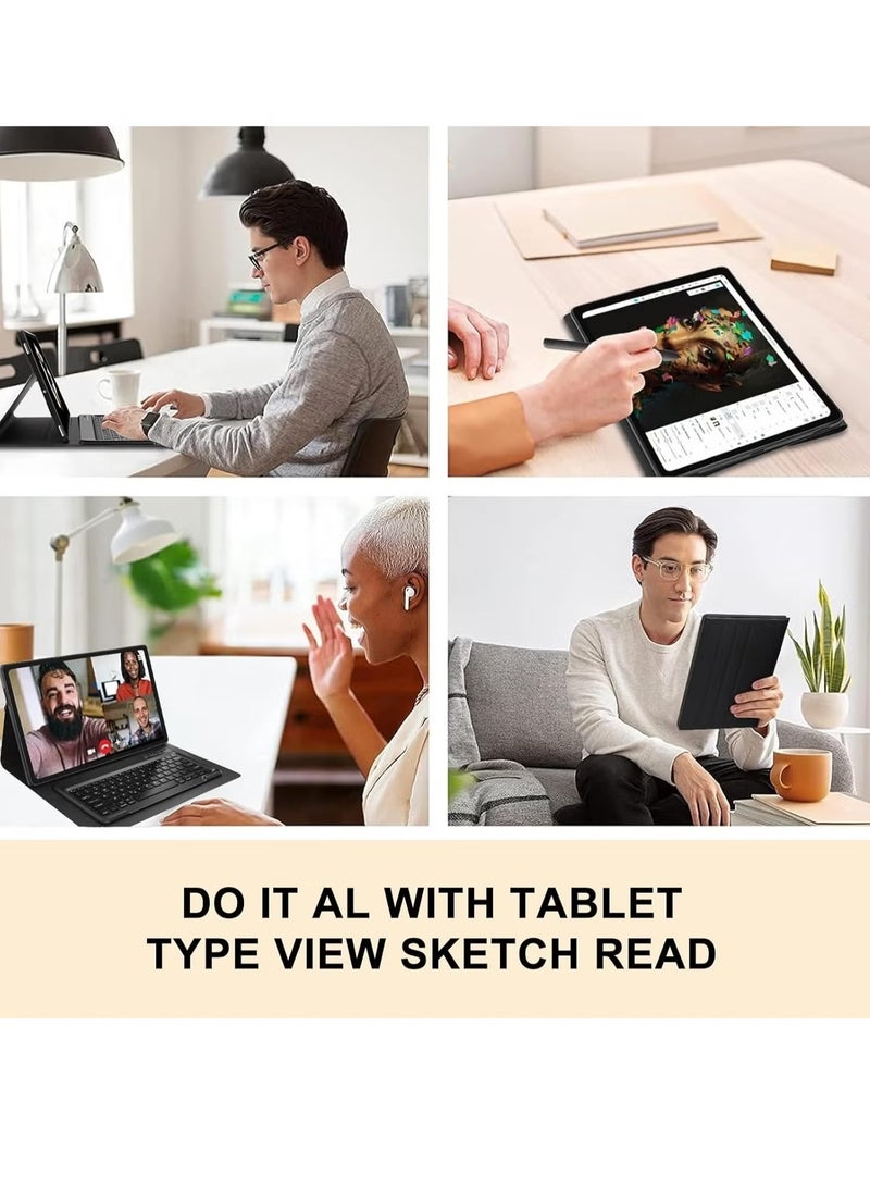 JAJEEK Samsung Galaxy Tab S9 Ultra 2023 Keyboard Protective Case – 14.6-inch Slim Smart Cover with S Pen Holder, Multi-Use Bluetooth Keyboard, Full Protection for Galaxy Tab S9 Ultra (Black) - Image 2