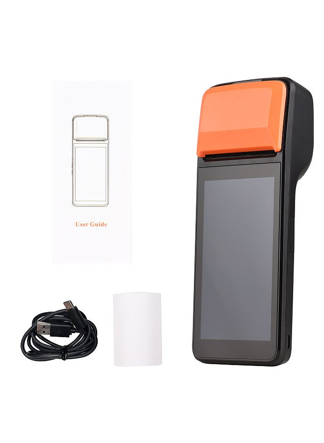 Handheld 3G POS Receipt Printer Android 8.1 1D/2D Barcode Scanner PDA Terminal Support 3G WiFi  BT Communication with 5.0 Inch Touchscreen 58mm Width Thermal Label Printing