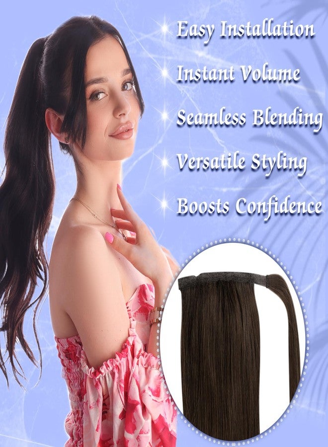 Full Shine Ponytail Clip on Hair Natural Black Hair Extension Ponytail Black Remy 70 Grams 14 Inch - Image 4