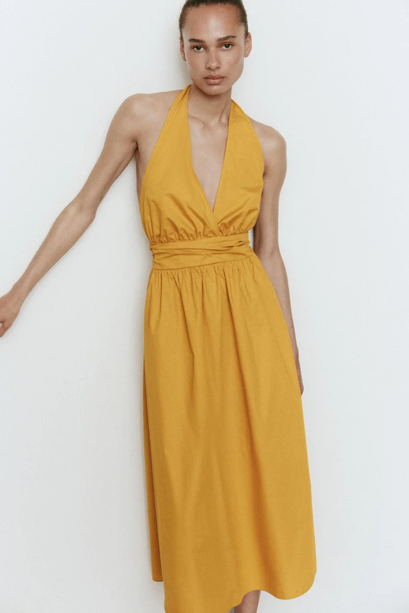 H&M Cotton halterneck dress