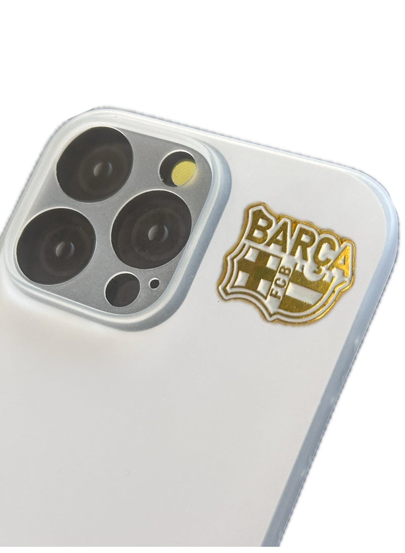 3 pieces of Metal stickers - BARCA Text logo and BARCELONA logo and Spain National Team logo - Premium Quality Metal for Mobile, Laptop, Backpacks and more. - Image 3