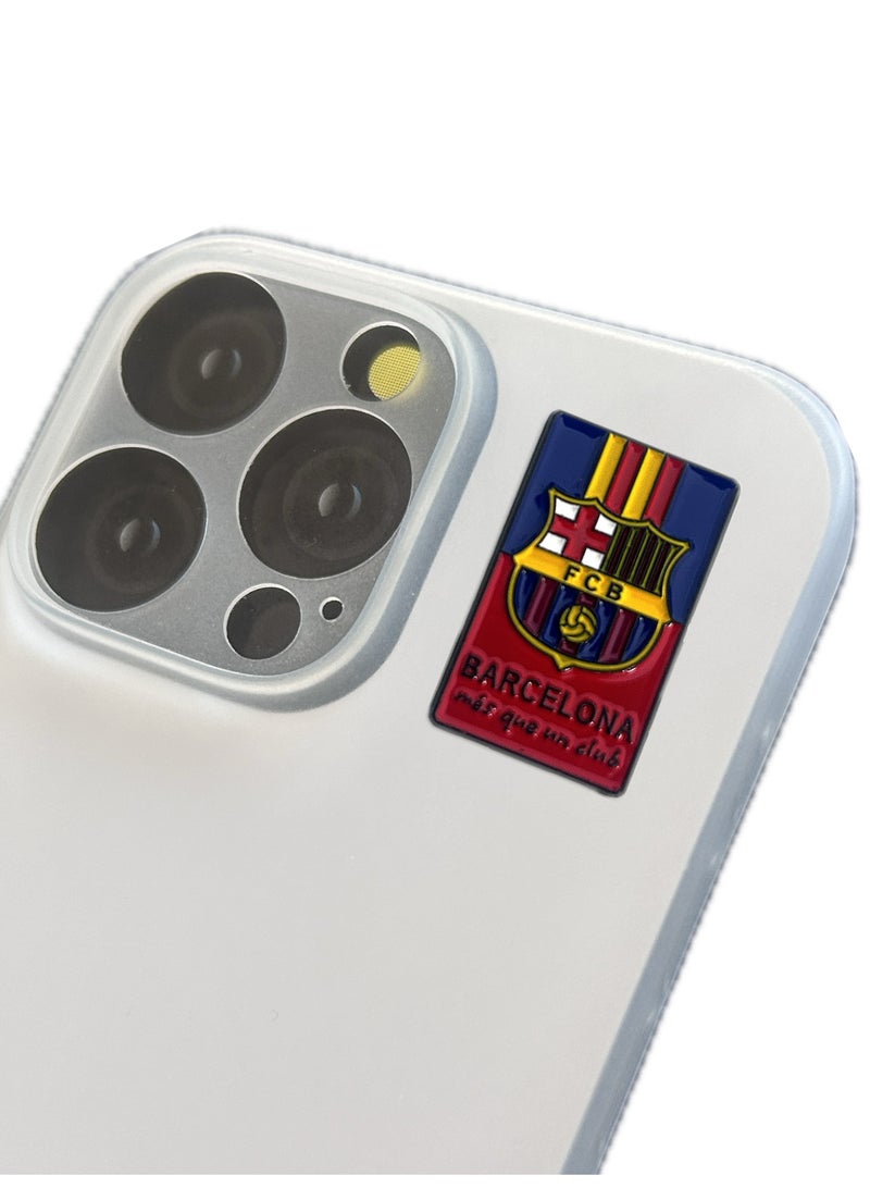 3 pieces of Metal stickers - BARCA Text logo and BARCELONA logo and Spain National Team logo - Premium Quality Metal for Mobile, Laptop, Backpacks and more. - Image 2