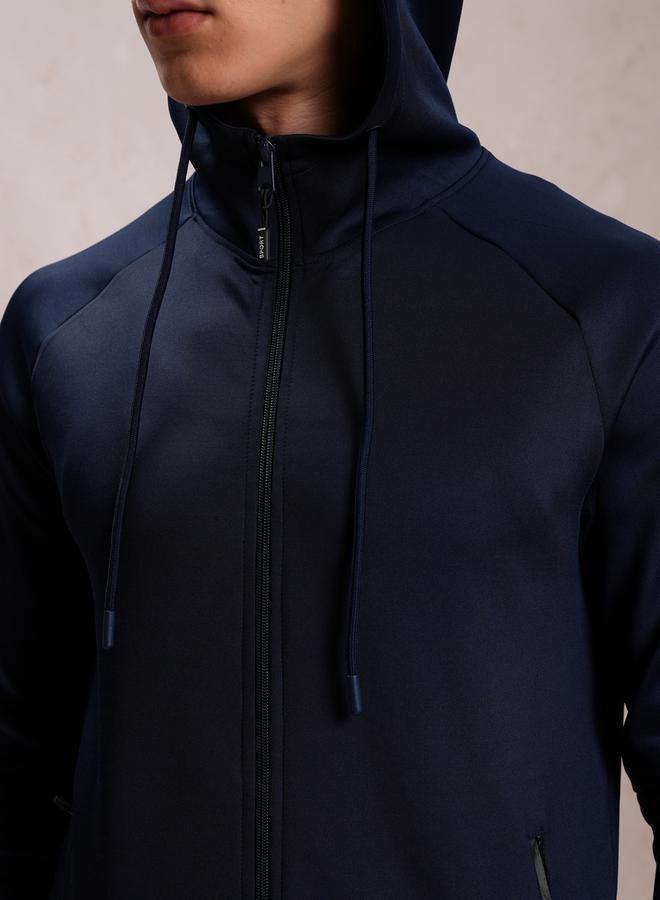 HIGHLANDER Solid Raglan Sleeves Full Zip Hoodie - Image 2