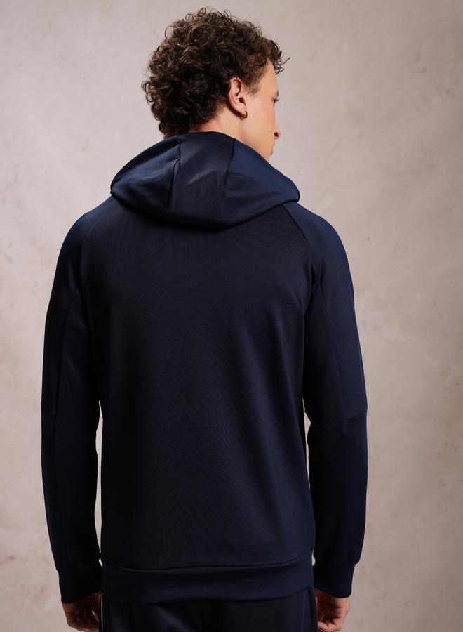 HIGHLANDER Solid Raglan Sleeves Full Zip Hoodie - Image 3