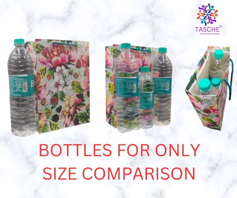 TASCHE Cherry Flower and Popudi Flower Design Printed Assorted Design Paper Carry Bags | Gift Bags for Return gifts, Birthday and presents (27.94 * 20.32 * 7.62 CM) (Pack of 40) - Image 5