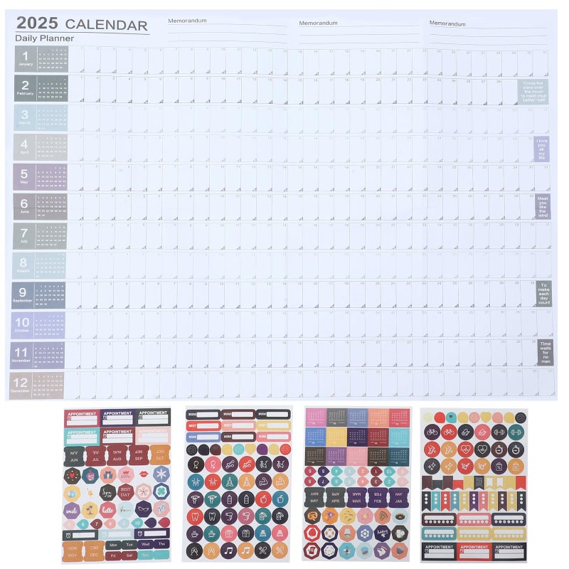 2025 Wall Calendar Large Size Monthly Planner Wall Hanging Organizer for Home and Office - Image 2