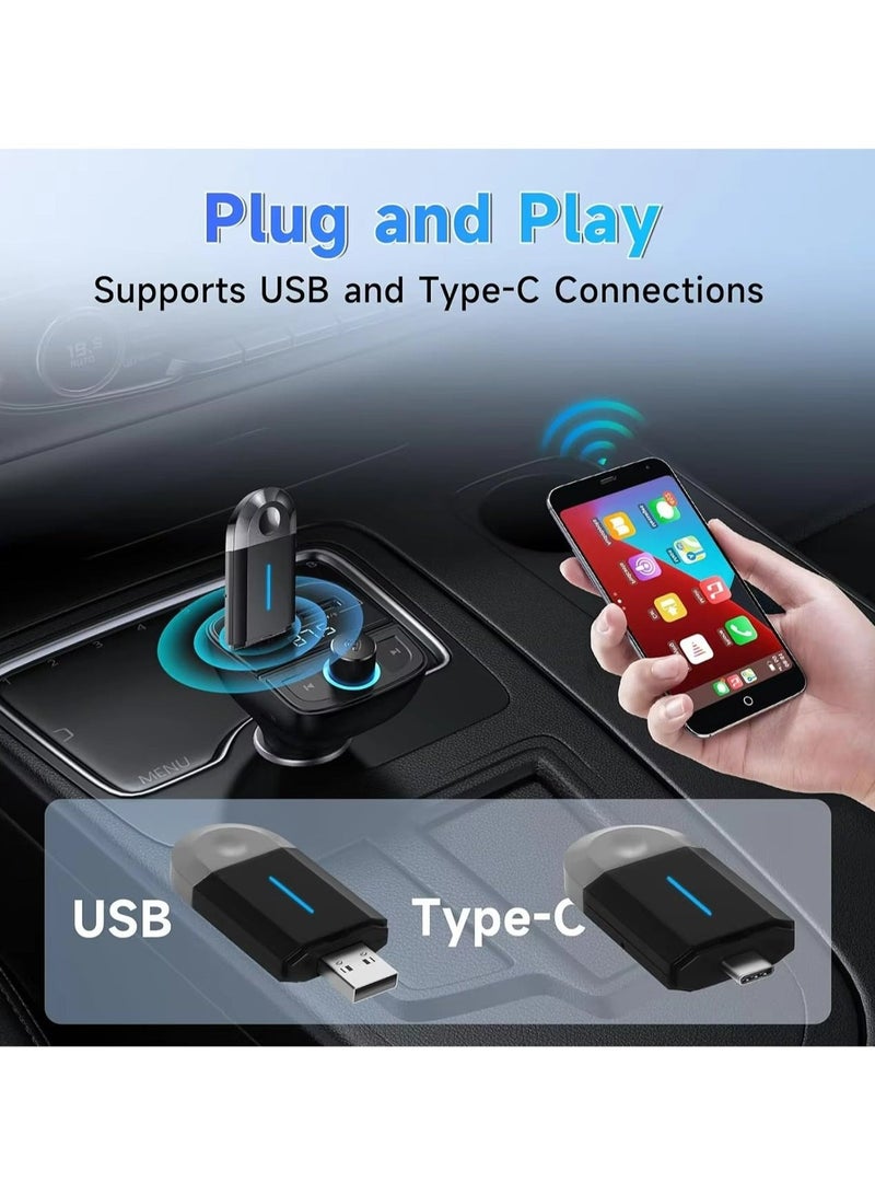 محول لاسلكي ميني 2 في 1 لـ Carplay يتكامل بشكل سلس مع Android Auto، واي فاي لاسلكي 5G وبلوتوث 5.0 لـ Apple USB Type-C متوافق مع جميع أنواع السيارات - Image 3