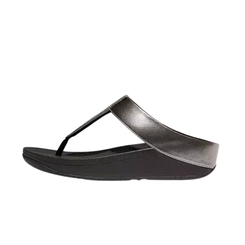 FitFlop Women's Fino Glitterdust Metallic Toe-Post Sandals, Grey, 9 - Image 5