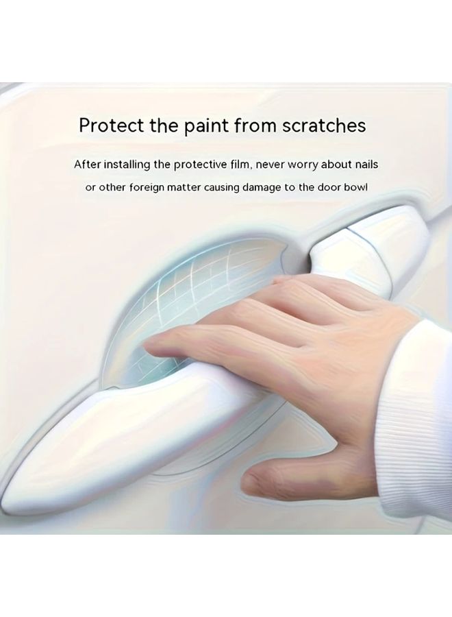 8pcs Transparent TPU Door Bowl Protector Anti Scratch No Glue Easy Install - Image 1