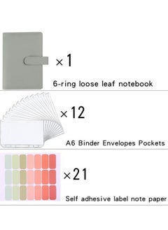 In Air Pu Leather A6 Binder Budget Planner Notebook Cash Envelope Organizer System With Clear Zipper Pockets Money Saving Binder  - Image 3
