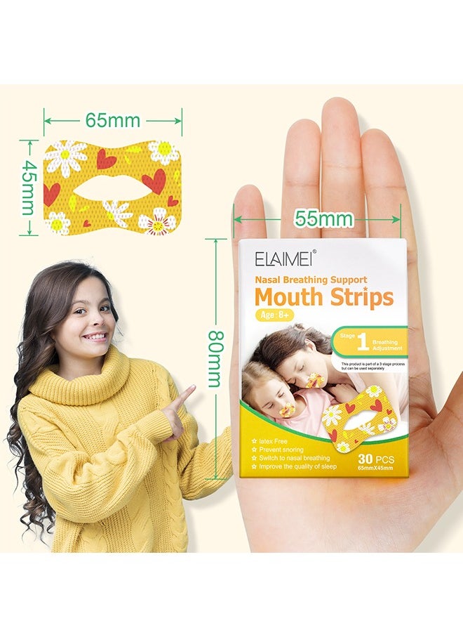 Elaimei 30 Pcs Mouth Breathing Correction Patch - Anti-Snoring Sticker non-woven fabric Anti-Snoring Sticker Mouth Correction Sticker for Children Adult Night Sleep - Phase 1  - Image 2