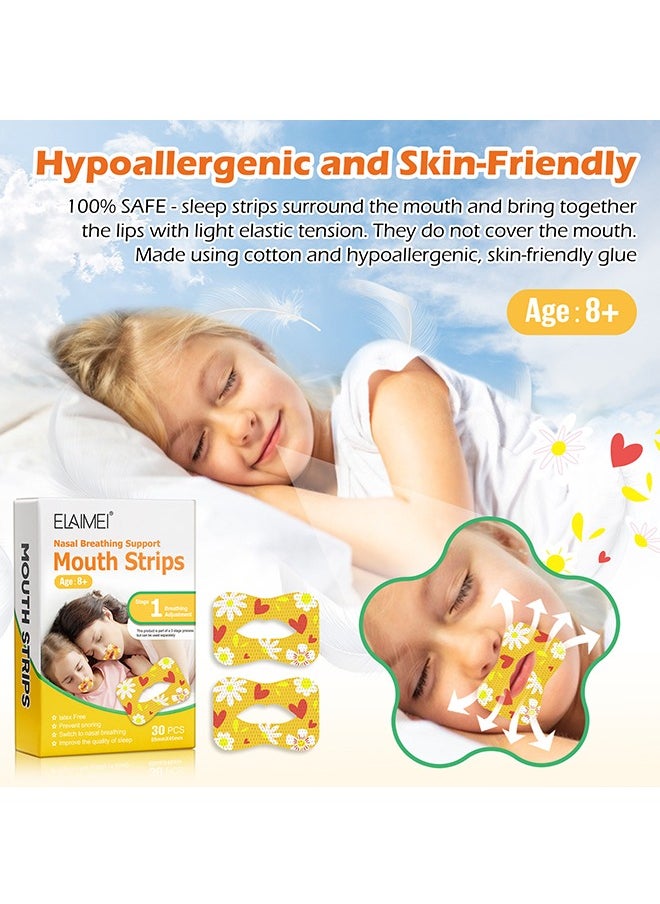 Elaimei 30 Pcs Mouth Breathing Correction Patch - Anti-Snoring Sticker non-woven fabric Anti-Snoring Sticker Mouth Correction Sticker for Children Adult Night Sleep - Phase 1  - Image 4