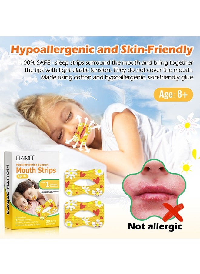 Elaimei 30 Pcs Mouth Breathing Correction Patch - Anti-Snoring Sticker non-woven fabric Anti-Snoring Sticker Mouth Correction Sticker for Children Adult Night Sleep - Phase 1  - Image 5