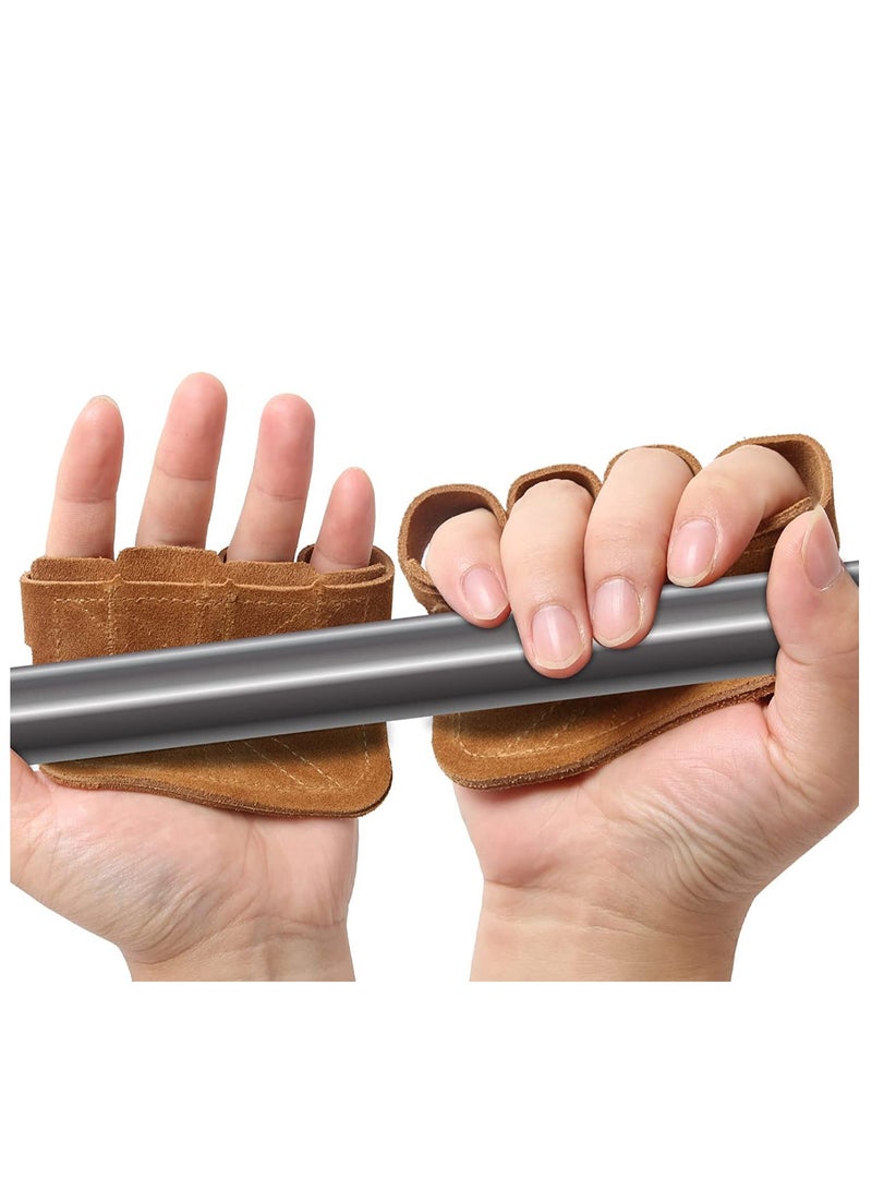 SYOSI Fitness Gym Grip Pads for Weightlifting Powerlifting Cross Training Exercise Deadlift4 Finger Loop Gym Workout Gloves for Men & Women The Gripper Palm Protection  - Image 5