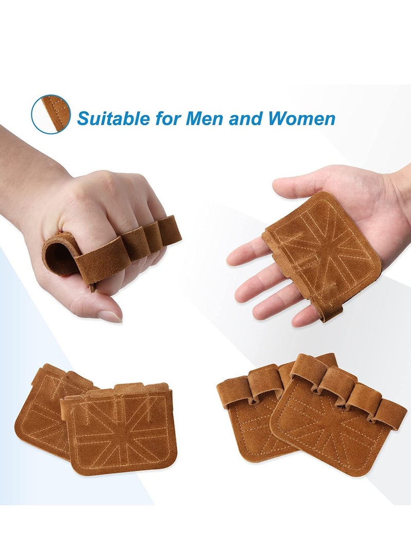 SYOSI Fitness Gym Grip Pads for Weightlifting Powerlifting Cross Training Exercise Deadlift4 Finger Loop Gym Workout Gloves for Men & Women The Gripper Palm Protection  - Image 4