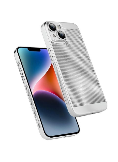 Electroplating Heat Dissipation Phone Case for iPhone 14, New Heat Dissipation Plating Fine Hole Protector for iPhone Case, Crystal Lens Film Coating Phone Case