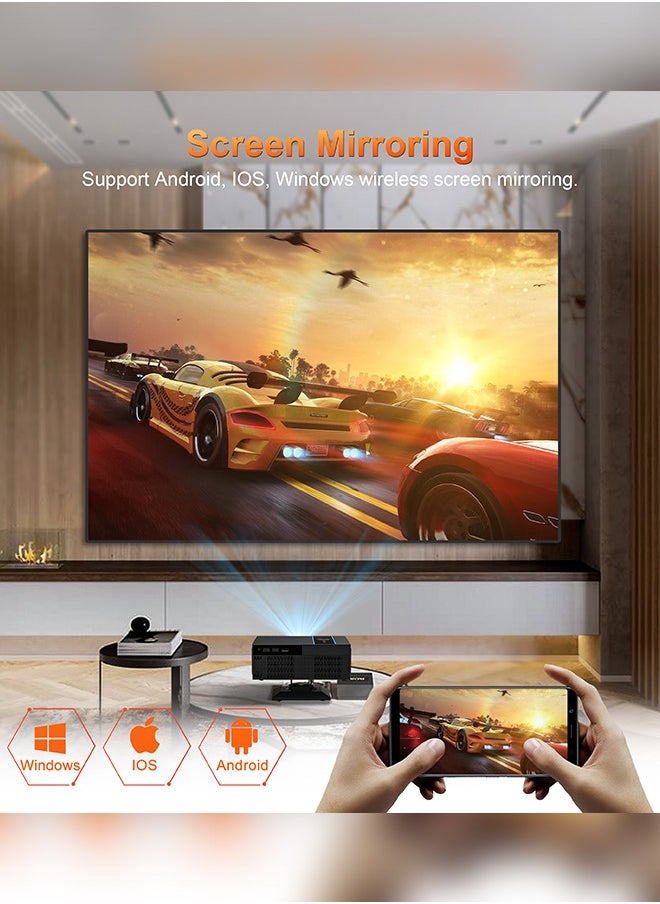 اكس نانو - بروفيكتور 4K، جهاز عرض ضوئي احترافي يعمل بنظام أندرويد 11، جهاز عرض منزلي بشعاع واي فاي 5G BT5.2 LED مدمج في نتفليكس، جهاز عرض مسرحي منزلي عالي الوضوح 1080 بكسل 380 ANSI مع حامل - Image 1
