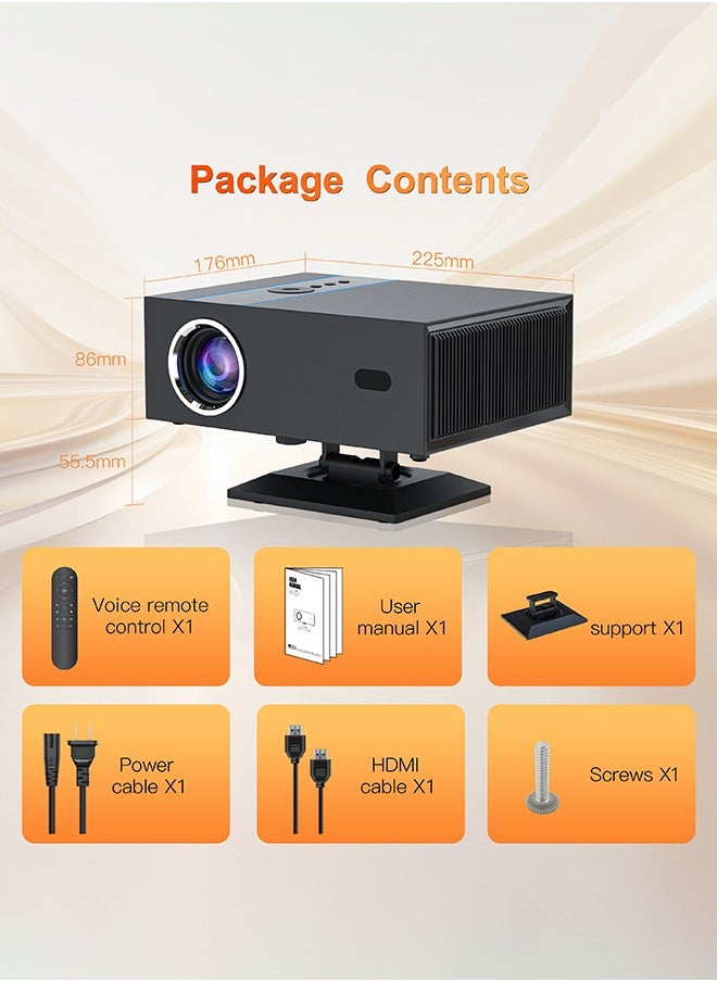 اكس نانو - بروفيكتور 4K، جهاز عرض ضوئي احترافي يعمل بنظام أندرويد 11، جهاز عرض منزلي بشعاع واي فاي 5G BT5.2 LED مدمج في نتفليكس، جهاز عرض مسرحي منزلي عالي الوضوح 1080 بكسل 380 ANSI مع حامل - Image 1