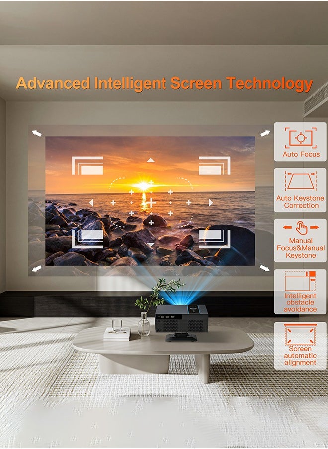 Projector 4K, Android 13 Profesional Auto Focus 5G WiFi BT5.2 LED Beam Projector Built-in Netflix, Full HD 1080P 380 ANSI Home Theater Projector with Stand - pzsku/Z18E294015DF52E88CCE6Z/45/1741066720/82144c7f-1ca5-4dee-8e6f-1d35f9561158