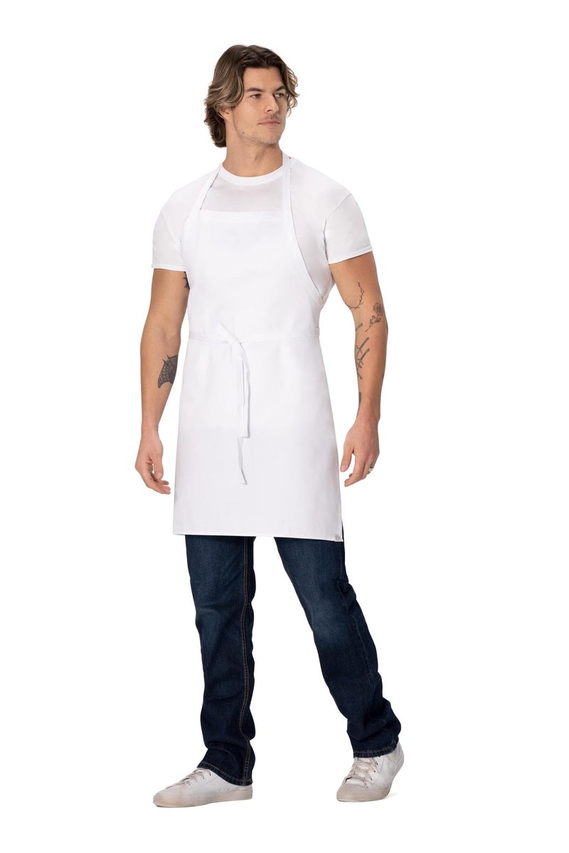 Chef Works Unisex Bib Apron, White, One Size - Image 3
