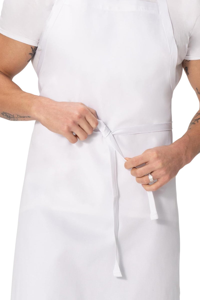 Chef Works Unisex Bib Apron, White, One Size - Image 4