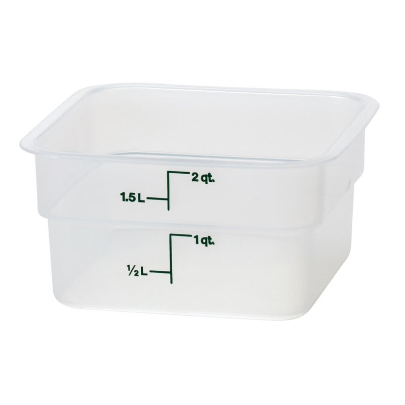 Cambro Food Storage Container - Classic Series Square - 2 QT (Quart) - Commercial Grade for Food Prep (Translucent) - Image 1