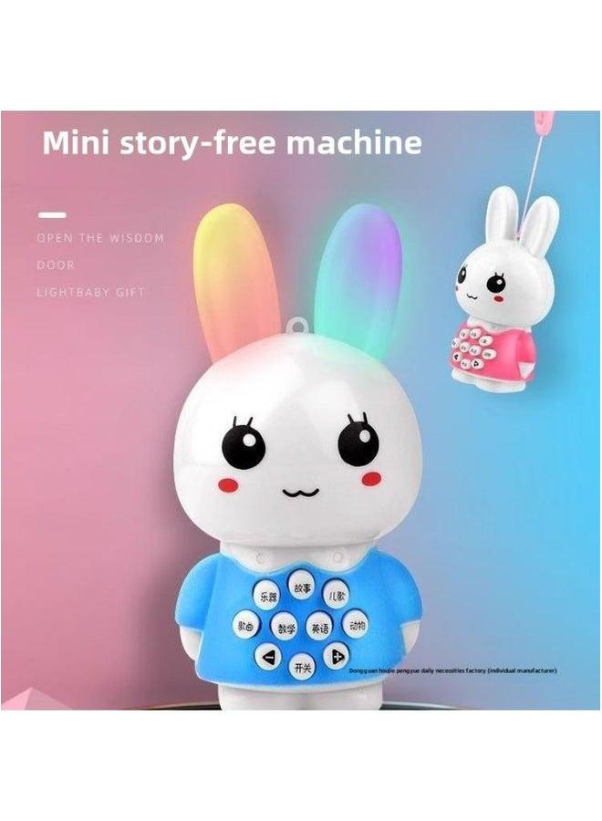 Baby Children Music Player Rabbit Story Machine Small Portable Toddler Toy Early Education 2-6 Years Old-Memory Capacity:Upgraded Model—cute [blue Comes With Battery]  - Image 1