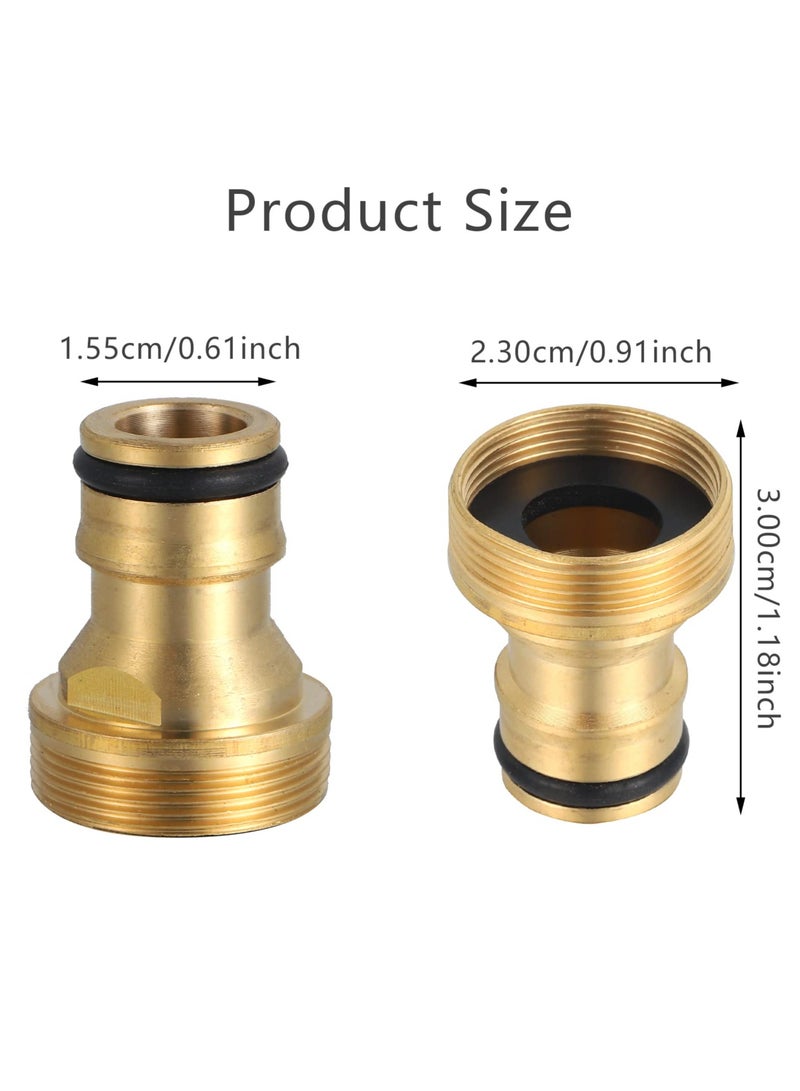 SANMUGEED 3 Pcs Tap Connector, Tap Hose Connector fitting for 1/2 Inch (21mm) Brass Garden Hose Connectors Universal Kitchen Tap Connector Mixer Hose Pipe Tap Adapter Leakproof and Anti-Rust - Image 2