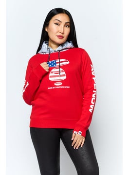 Women Graphic Long Sleeve Hooded Sweatshirts, Red - pzsku/Z18E2A9E3646DB8DBF65FZ/45/_/1737642994/d5875e0c-711e-4696-b006-0502e9e1f68c