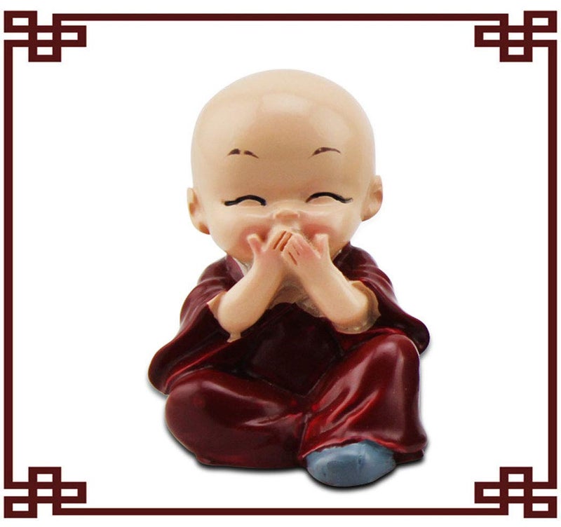 ANAB GI 4PCS Little Monk Cute Ornaments Car Interior Decoration Desk Decor (Multicolour, Standard - Image 3