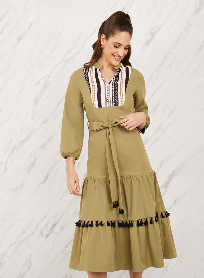 Styli Tiered Tassel Dress  - Image 2
