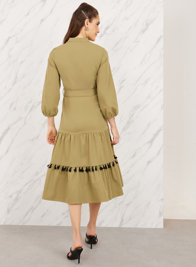 Styli Tiered Tassel Dress  - Image 4