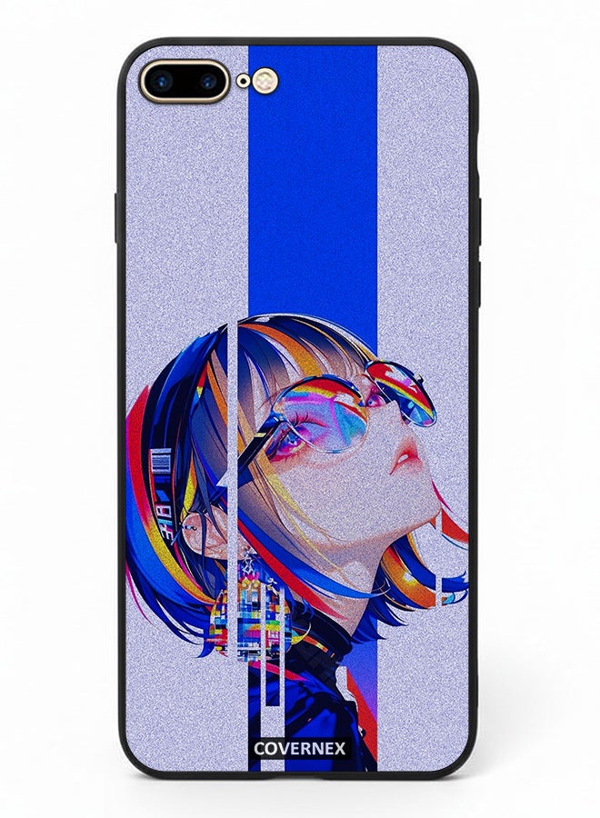 Covernex Apple iPhone 7 Plus Protective Case Cover Printed Featuring Glitch Art Anime Girl Portrait - Image 2