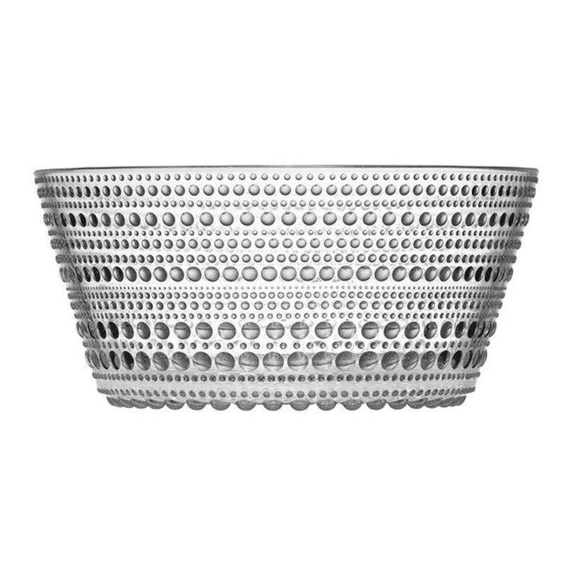 Iittala Kastehelmi Plate and Bowls Glass Transparent 184 x 184 x 83 cm