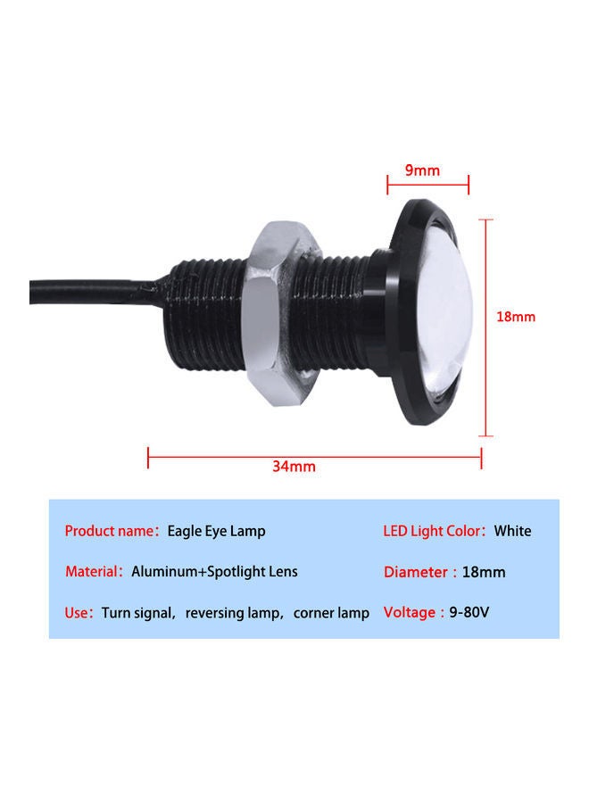 NIBEMINENT 8-Piece 18mm Eagle Eye LED Bulb DRL Light Set - Image 3
