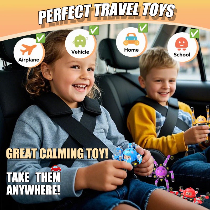 Vipctery Easter Basket Stuffers Gifts For Kids Boys Girls 4Pcs Transformable Fidget Spinners Fidget Toys For Kids Teens Road Trip Travel Activities Essential Sensory Toys With Autism Adhd Party Favors - Image 4