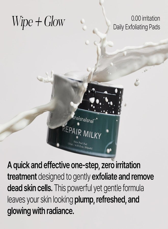 shaishaishai REPAIR MILKY Skin Peel Toner Pads, Vegan Milky Pad From White Rice, Gentle Exfoliating with Peptide and PHA 2%, Long-lasting Hydrating Toner for Face, 60 pads - Image 3
