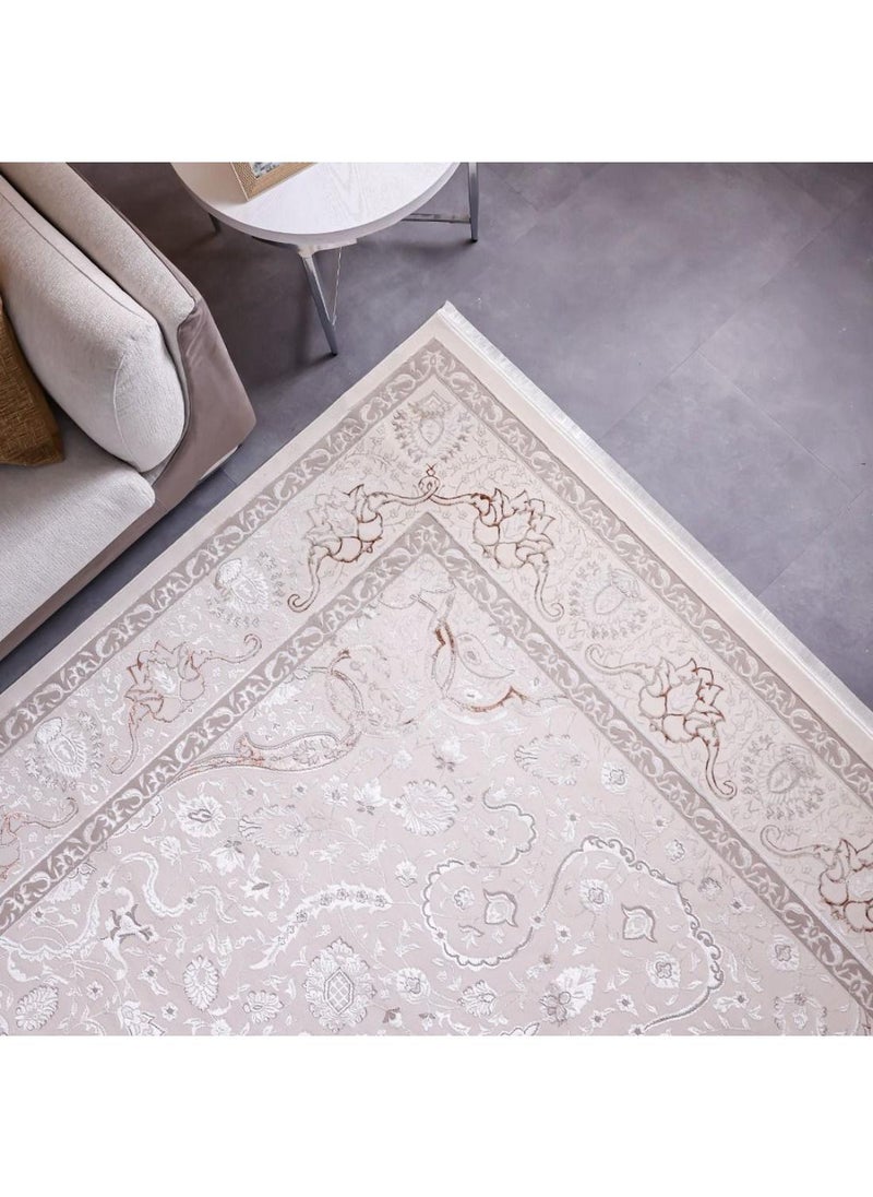 DANUBE HOME Pearl Artsilk Rug  Polyester Area Rug Floor Covering L180xW120cm-Cream & Multi 231300472158  - Image 1
