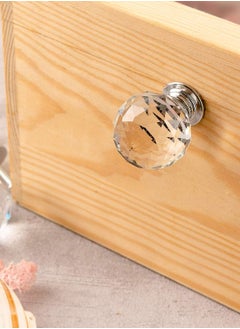 Y&D 6 Pack Crystal Knob, Ball Glass Clear Single Hole Handle, 30mm (1.2") Round Diamond Shaped Knob for Drawer Dresser, Metal Base, (with 22mm/25mm/45mm Breakaway Screws)  - Image 5