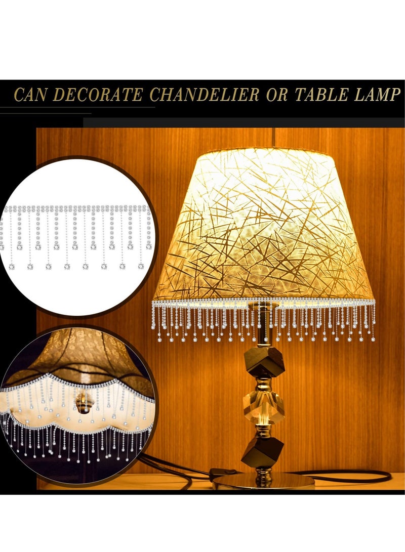 SYOSI 2 Yards Rhinestone Fringe Trim Rhinestone Ribbon Tassel Chain Diamond Crystal Tassel Fringe Trim for Sewing Craft Clothing Wedding Dress Female Jewelry Personalized DIY Decor Length 2.16 Inch (Silver) - Image 5