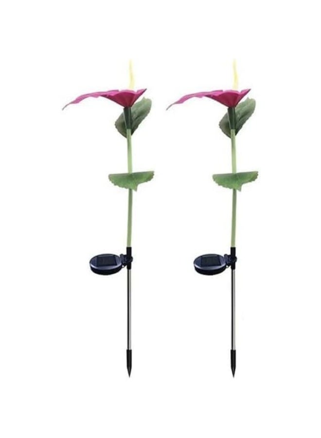 Solar Flower Garden Stake Lights, Waterproof 8-Color Changing LED Outdoor Decor, 2-Pack - Image 1