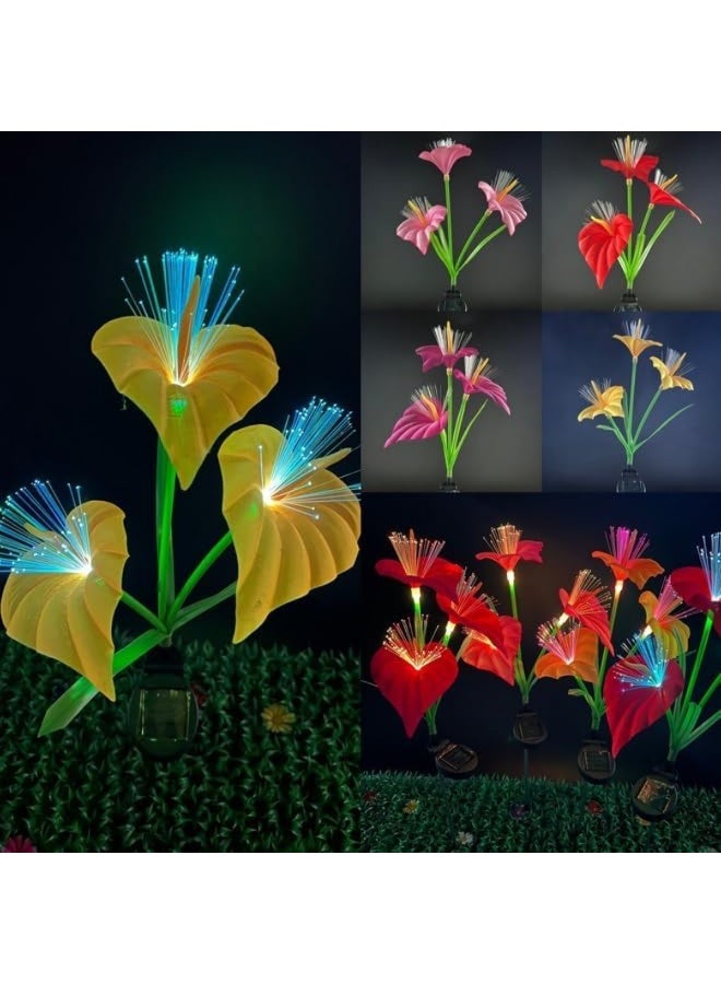 Solar Flower Garden Stake Lights, Waterproof 8-Color Changing LED Outdoor Decor, 2-Pack - Image 5
