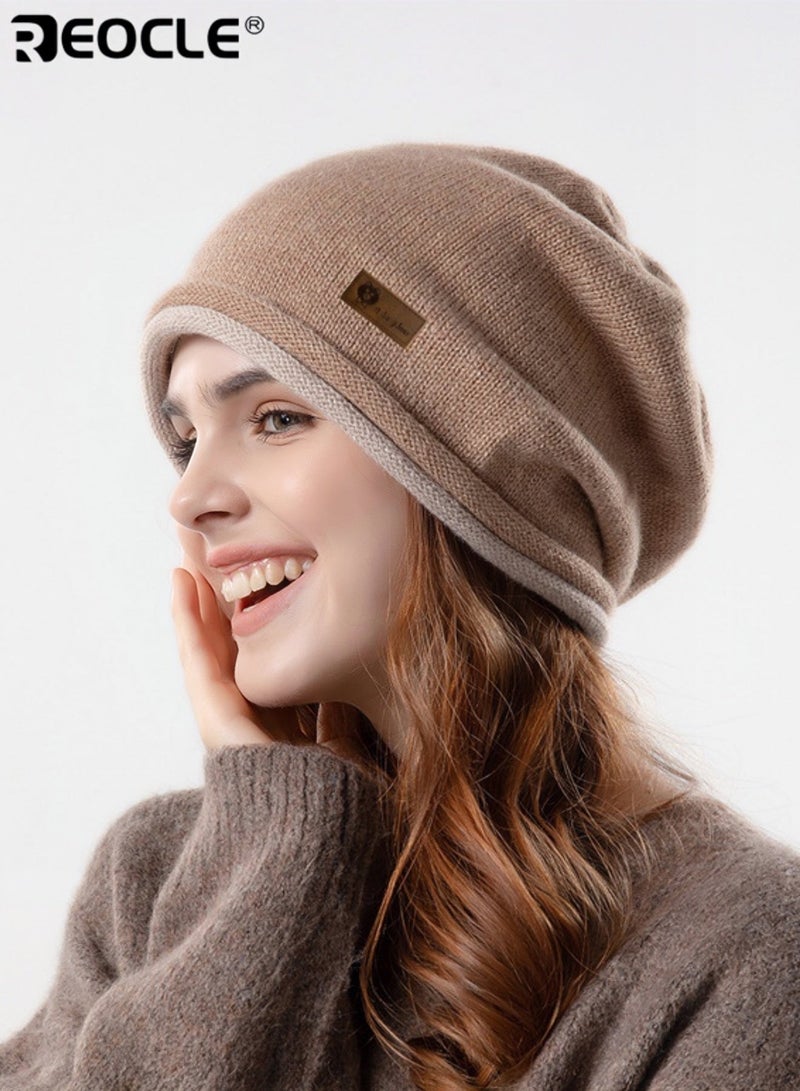 REOCLE Women's Slouchy Beanie with Soft Knit Design and Warm Comfort Fit Skull Cap with Relaxed Style for Winter Cold Weather - Image 3